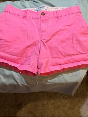 Old Navy Bright Pink Cotton Chino Bermuda Shorts